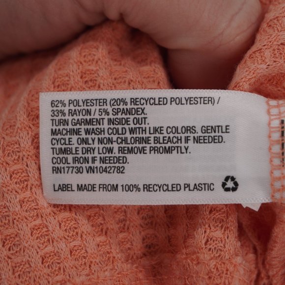 Wild Fable NWT Women's Peach Waffle Knit Turtleneck Cropped Long Sleeve Shirt S - Picture 4 of 4